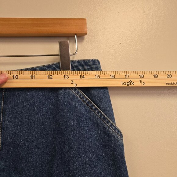 Vintage 90's Y2K Women's M Style Denim Maxi Skirt Snap Side Details Front Zipper - Picture 6 of 12